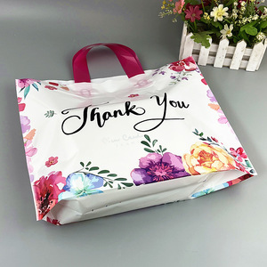 Logo personalizzato <span class=keywords><strong>porta</strong></span> scarpe abbigliamento abbigliamento abbigliamento negozio di Shopping borsa in plastica riciclabile con manico - Product Image 4