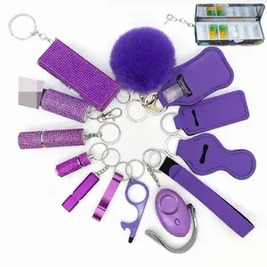 Wholesale Self Defense Supplies Emergency Protection Gadgets Key Chain Spray Shell Women Safety Alarm Set Self Defense Keychain