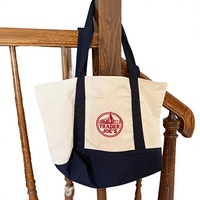 Sac fourre-tout HANKE INS tendance en toile de coton recyclée bicolore, grand format, écologique, pour l'achat en gros, style décontracté, réutilisable, avec poignées pour l'épaule