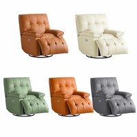 Canapé droit multifonctionnel modulaire moderne intelligent pour petits espaces, inclinable électriquement, une place, en cuir véritable, pour salon et bureau