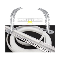 Profilé LED en aluminium ALP213-RC à pliage supérieur/latéral avec diffuseur en silicone pour éclairage de plafond et d'armoires en cloisons sèches