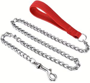 Laisse pour chien en métal robuste, anti-morsure, avec poignée rembourrée douce, pour chiens de taille moyenne, vente en gros - Product Image 1