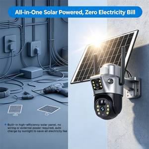 V380 Solar AI Smart Detection <b>Camera</b> Outdoor Security <b>Camera</b> 6MP Dual-lens with IP65 8W Solar & Built-in Battery - Product Image 3