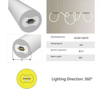 Tube néon flexible en silicone étanche RGB 360 degrés DC24V SPI/DMX512 blanc pour discothèque, rave et festival de musique