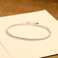 Bestie Koreanische Version S925 Silber Rhodium-Plattiert Trendiges Blumen-Ketten-Zirkon-Armband Geschenk für Studenten Hochzeitsfeier