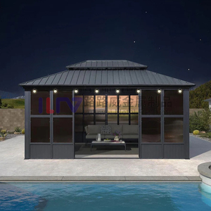 Giardino esterno impermeabile Hardtop Gazebo Patio Summerhouse con struttura in metallo - Product Image 2