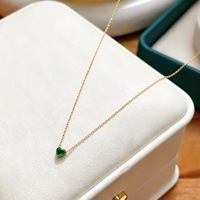 Collier pendentif cœur en acier inoxydable doré SA Jewelry avec pierre verte, bijoux de mode pour femme, cadeau, vente en gros