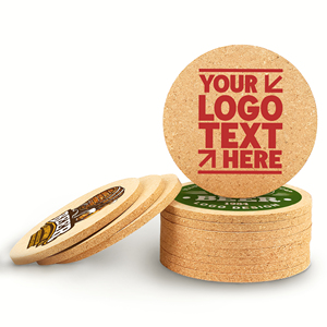 Round Custom Cork <b>Coasters</b> for Wine and <b>Beer</b> Drink with Logo Printing Eco-Friendly Drink Mats for Home Bar & Promotions Souvenir - Product Image 1