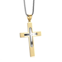 Pendentifs en acier inoxydable 316 PVD avec verset biblique de la Prière du Seigneur et croix religieuse, bijoux de mode raffinés, colliers pour hommes, meilleure tendance