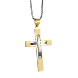 Collar con Colgante <span class=keywords><strong>de</strong></span> Acero Inoxidable 316 con Versículo Bíblico del Padre Nuestro, Cruz Religiosa, Joyería Fina <span class=keywords><strong>de</strong></span> Moda para Hombre - Product Image 4