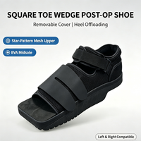 Chaussure orthopédique post-opératoire à talon compensé et bout carré, avec housse amovible et fermeture auto-agrippante, pour décharge du talon, idéale pour la récupération après une chirurgie de la fasciite plantaire