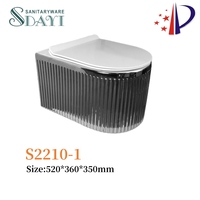 SDAYI LUXE salle de bain siphonique une pièce fille chinoise wc couleur or argent toilette suspendue à vendre
