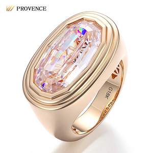 แหวนเพชรหรู 18K ทองคำแท้สีเหลือง DEF VVS เพชรเลี้ยงในห้องปฏิบัติการ ดีไซน์โดดเด่น แหวนหมั้นสำหรับผู้หญิงและผู้ชาย เหมาะสำหรับงานหมั้น - Product Image 1