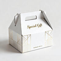 Boîtes Gable Personnalisées avec Poignées Blanches – Grandes Boîtes Gable Personnalisées pour Fêtes et Cadeaux de Noël