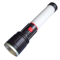 Lampe torche XINYIN T10 en alliage d'aluminium LED blanche longue portée avec charge TYPE-C, lumières latérales rouges et bleues, zoom d'urgence