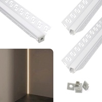 Profil d'angle en alliage d'aluminium LED série 6000 pour cloison sèche, couleur argent personnalisée, éclairage encastré pour plâtre - Modèle 034