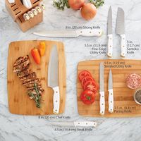Özel mutfak bıçakları 3cr1 3/5cr1 5/alman 1.4116 paslanmaz çelik mutfak bıçağı mutfak için Kitchen ahşap bıçak blok ile Set