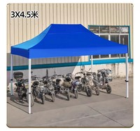Auvent robuste 3x4,5m avec 4 parois, gazebo imperméable, moustiquaire, hauteur réglable, pliable, installation facile