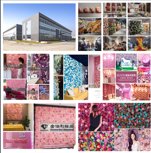 Mur de fleurs en tissu de mariage personnalisé, fleurs artificielles en soie rouge, panneau de fond de mur de fleurs, fleurs décoratives pour mur - Product Image 6