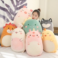 Cojín de felpa suave de alta calidad para niños, almohada de felpa suave con forma de dinosaurio, oso, pollo, conejo, pingüino, nuevo