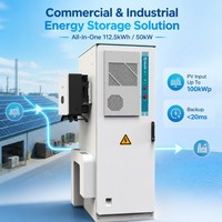 Sistema de Almacenamiento de Energía Solar de 50kw 55kw 100kwp, Comercial e Industrial, Baterías Lifepo4 de 50kwh 112kwh 314ah con Refrigeración por Aire