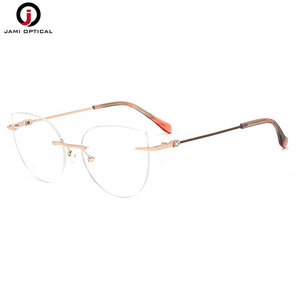 Vente en gros de montures sans monture de qualité supérieure branches légères lunettes pour femmes lunettes optiques en métal - Product Image 6
