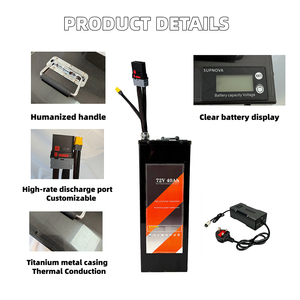 Pack de batteries au lithium 20S10P 72V 50AH 250AMP avec boîte métallique pour moto tout-terrain électrique SurRon 12.5KW 21KE - Product Image 2