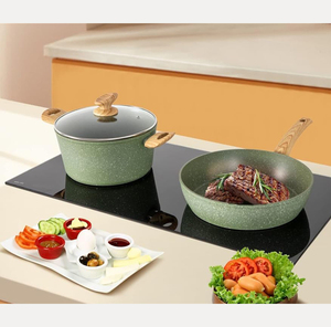 Juego de Ollas de Cocina Antiadherentes de Aleación de Aluminio de Alta Calidad de 15 Piezas con Tapas de Vidrio, Asas de Tacto Suave, Forjadas en Cerámica, Aptas para Inducción - Product Image 5