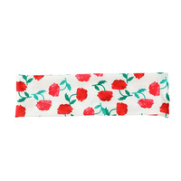 Ikat Kepala Motif Bunga Romantis yang Cerah, Bahan Bernapas Anti Selip, Perawatan Kulit, Ikat Rambut Fleksibel dengan Daun Botani untuk Pilates dan Pantai