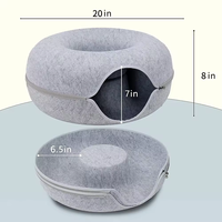 Lit pour chat rond XL très vendu, en feutre de haute qualité, motif uni, amovible, lavable, style moderne classique, boîte de couchage pour chats