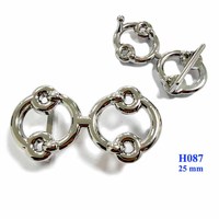 Boucle de ceinture en métal argenté 25 MM