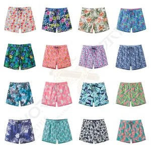 High Quality Swimming Men Wholesale Breathable Swim Trunk Flower & Leaf Mens Swim Shorts With Manufacturer Price
