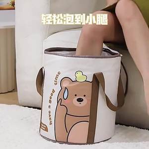 Bañera Plegable para Pies, Aislada, Profunda, Redonda, de Nailon, para Uso Doméstico, Bolsa para Baño de Pies para Adultos - Product Image 3