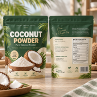 Sachet Doypack Personnalisé en Plastique Mat Refermable avec Fermeture Éclair, Qualité Alimentaire, pour Poudre de Lait de Coco