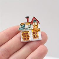 Broche Maison Vintage Élégante à Design Découpé Simple, Accessoire de Luxe Personnalisé, Cadeau pour Femme
