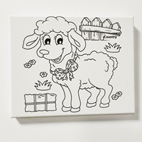 Nouvelle Collection 2025 : Kit de Peinture pour Enfants avec Boîte en Bois 20x30cm, Toile à Motifs Personnalisés, Peintures Acryliques et Pinceaux – Toile Pré-imprimée