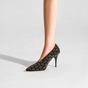 महिलाओं के कार्यालय के जूते उच्च एड़ी के पंप गैंडे-स्टडेड पैर की अंगुली स्टिलेटो स्टिलेटो हील्स 10 सेमी स्लिप-ऑन आरामदायक - Product Image 3