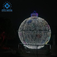 ANPU Lighting - Luz LED RGB de Metal con Motivo de Globo Gigante Navideño, IP65 Impermeable, Decoración para Eventos al Aire Libre, Control por Aplicación, Regulable