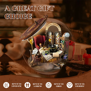 Château de la potion Hamaileon, <span class=keywords><strong>puzzle</strong></span> en bois à faire soi-même, boule magique du temps, <span class=keywords><strong>puzzle</strong></span> <span class=keywords><strong>3D</strong></span> à emboîter, kits de <span class=keywords><strong>puzzle</strong></span>, cadeaux, décorations, artisanat avec couvercle en bois à charnières - Product Image 3