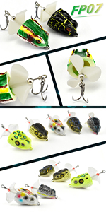 Hunthouse — appât dur flottant en forme de grenouille pour la pêche, leurre pour attraper des poissons tels que les bars, sculpté à la main, avec queue rotative, nouveau modèle - Product Image 6