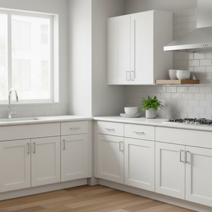 Armoire murale de cuisine Sunique Sydney White Shaker, profondeur 18-23,9 pouces, porte en bois massif peinte, finition laquée - Product Image 3