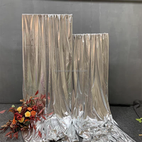 Rideau de fond métallique or et argent Muwei, draperie en tissu brillant pour la décoration de scène de mariage et d'événements