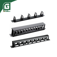 Geteknet OEM Panneau de gestion de câbles réseau CAT6 vertical 1U pour rack de serveur, organisateur de câbles pour centre de données, plateau 19 pouces