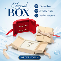 Boîte cadeau en papier simple de luxe carrée avec fermeture à boucle double porte et ruban pour emballage de bijoux