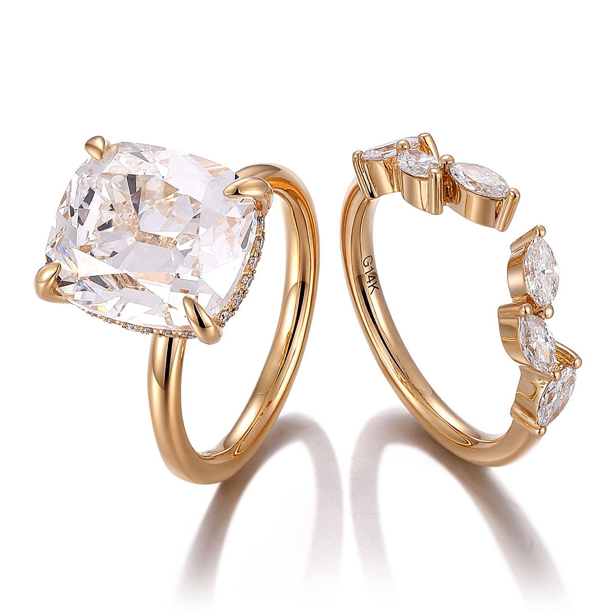 แหวนเพชรแล็บทองแท้ 18K