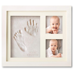 Kit d'empreintes de mains et de pieds pour enfants, <span class=keywords><strong>cadre</strong></span> rectangulaire DIY blanc pour nouveau-né, encre propre pour empreintes de mains et de pieds, <span class=keywords><strong>cadre</strong></span> <span class=keywords><strong>photo</strong></span> pour empreintes de doigts de <span class=keywords><strong>bébé</strong></span> - Product Image 4