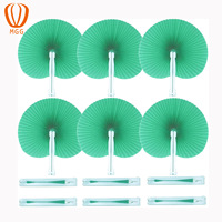 Mgg Éventail pliant en papier de petite taille, en forme de pêche, avec poignée en plastique colorée, pour décorations, style minimalisme moderne, pour mariage, Zhejiang Six