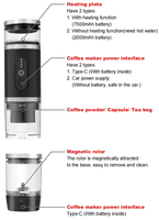 Machine à café portable mini en gros pour le camping avec chargement USB