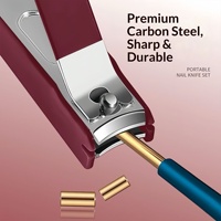 Ensemble de coupe-ongles portable anti-éclaboussures en acier inoxydable 8 en 1, ciseaux à cuticules, outil de manucure haut de gamme, coffret cadeau, utilisation à domicile