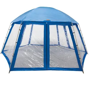 屏风屋凉亭透明侧窗墙5m x 5m泳池帐篷泳池派对盖方形野营雨棚遮阳棚